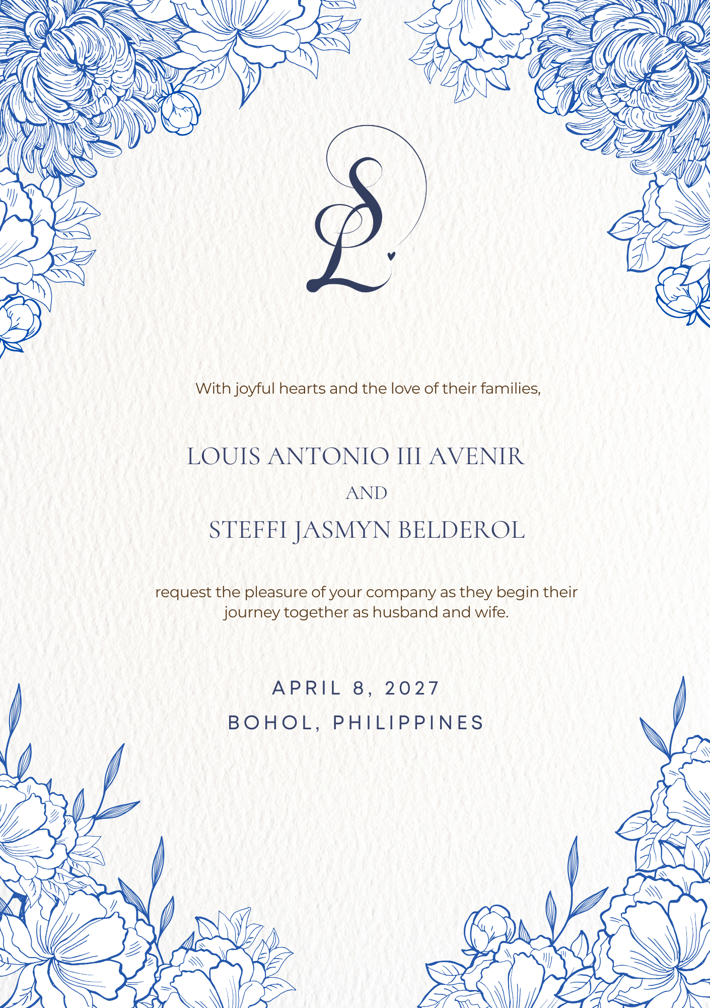 Wedding invitation hero card